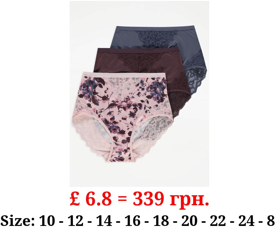 Lace Printed Full Briefs 3 Pack