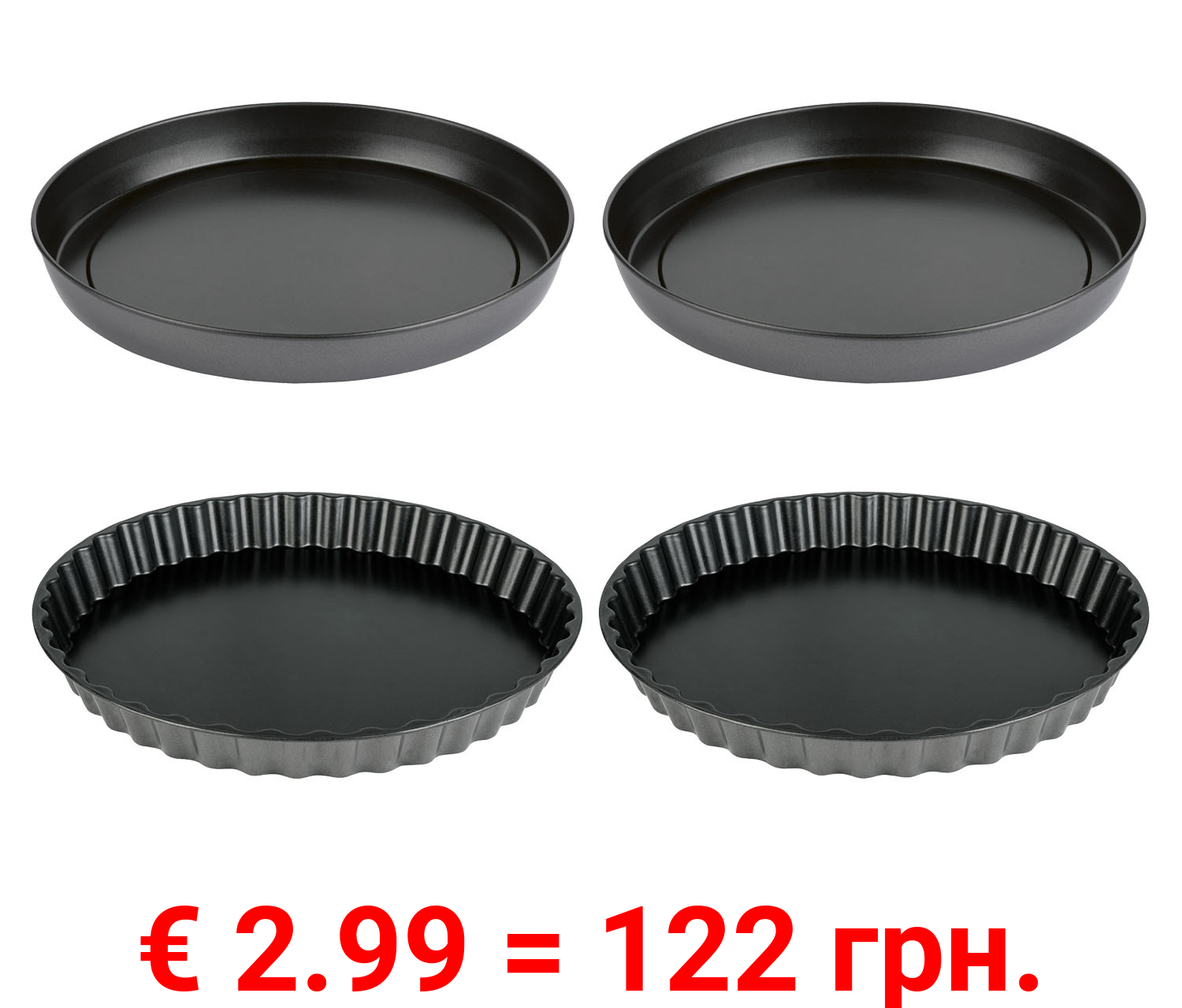 ERNESTO® Pizza- / Quichefom, 2-teilig