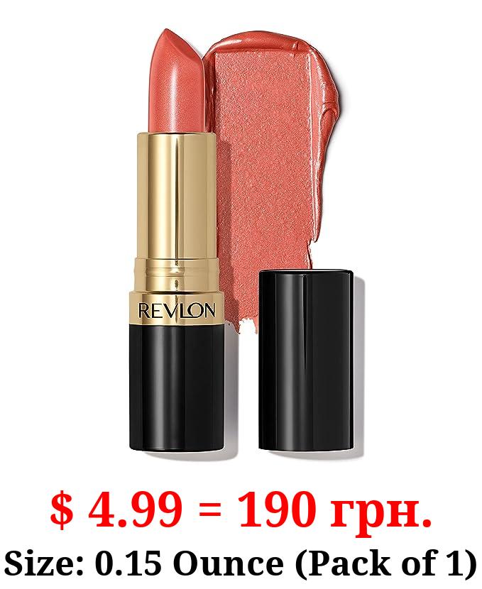 Revlon Lipstick, Super Lustrous Lipstick, Creamy Formula For Soft, Fuller-Looking Lips, Moisturized Feel, 628 Peach Me, 0.15 oz