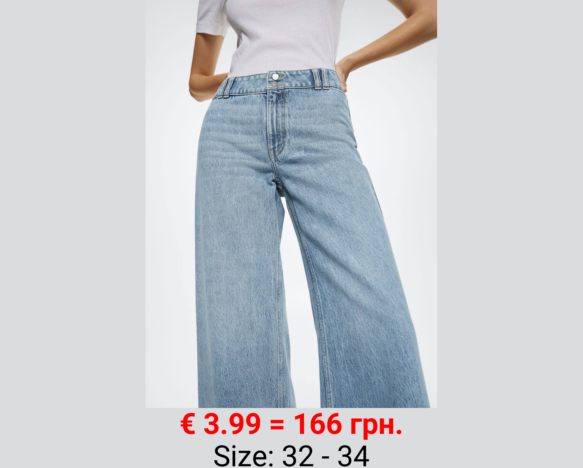 Jeans tiro medio wideleg