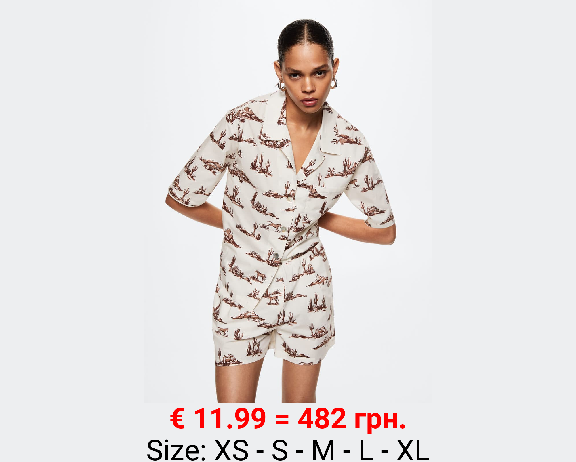 Camisa estampada algodón