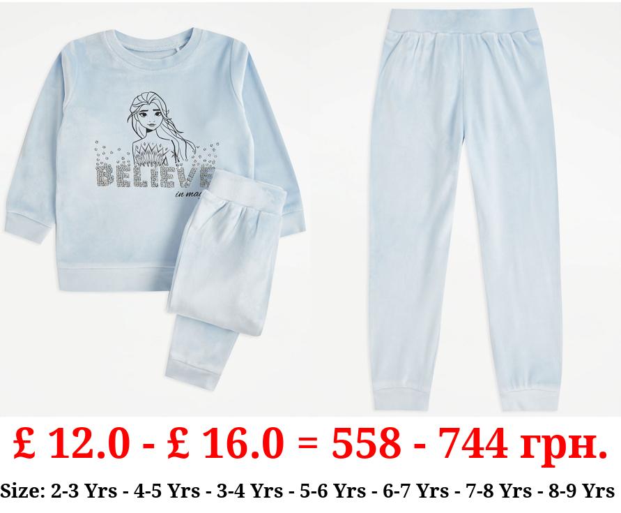 Disney Frozen Blue Velour Sweatshirt and Joggers Outfit