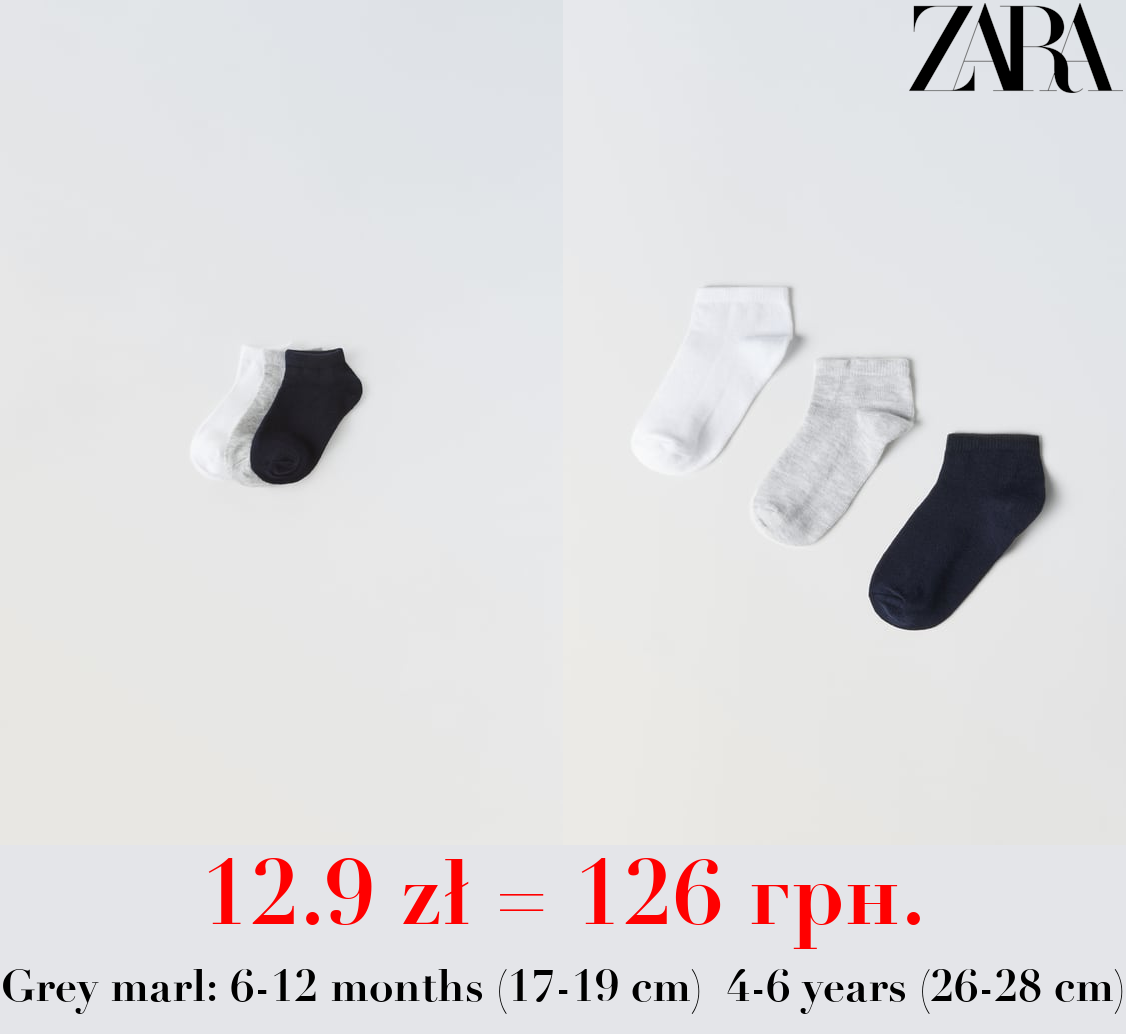 THREE-PACK OF BASIC ANKLE SOCKS