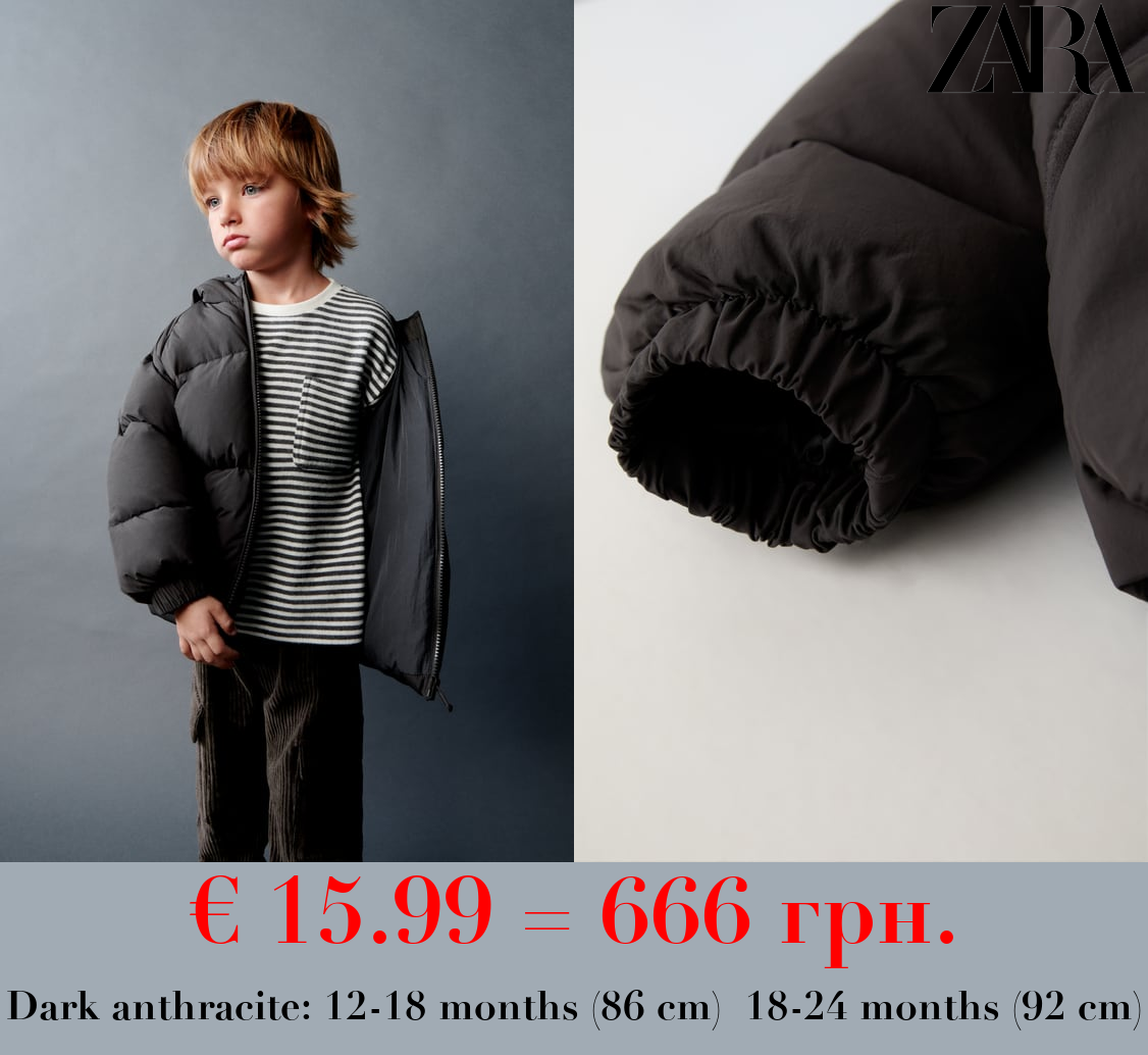 WATER-REPELLENT FEATHER AND DOWN PUFFER JACKET