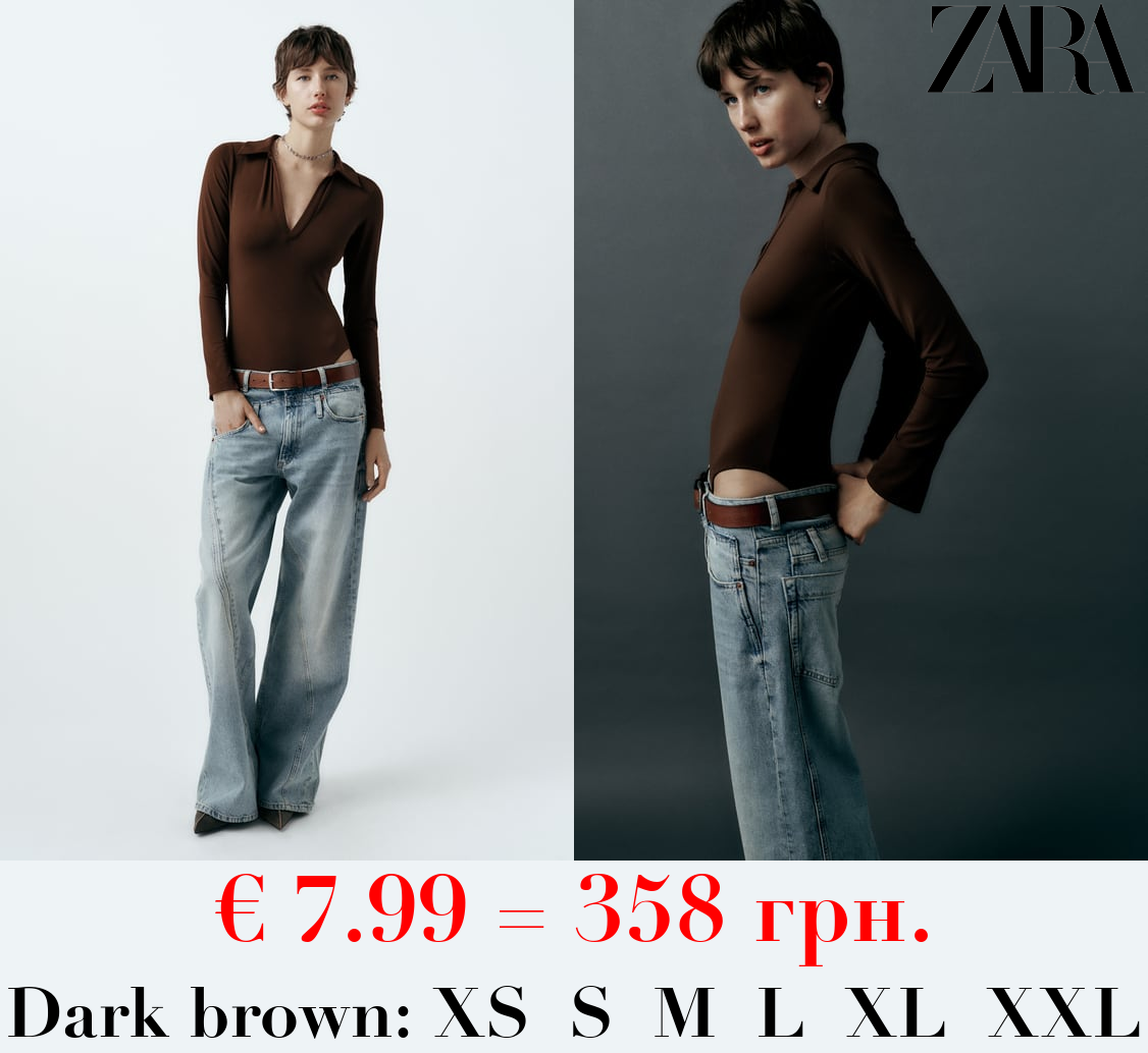 FITTED BODYSUIT WITH POLO COLLAR