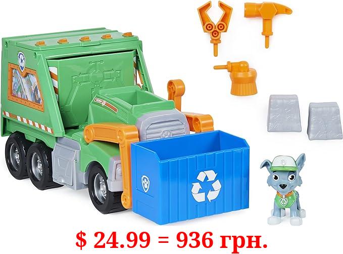 Paw Patrol, Rocky’s Reuse It Deluxe Truck with Collectible Toy Figure and 3 Tools, for Kids Aged 3 and up