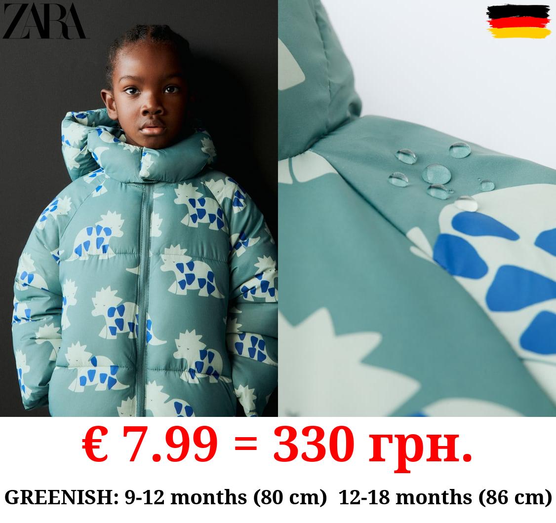 WATER-REPELLENT DINOSAUR PUFFER COAT