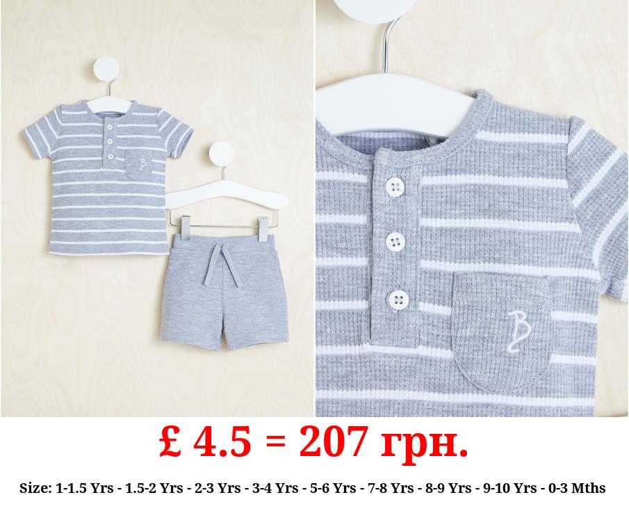 Billie Faiers Grey Striped Short Pyjamas