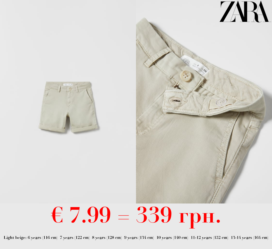 PLAIN CHINO BERMUDA SHORTS