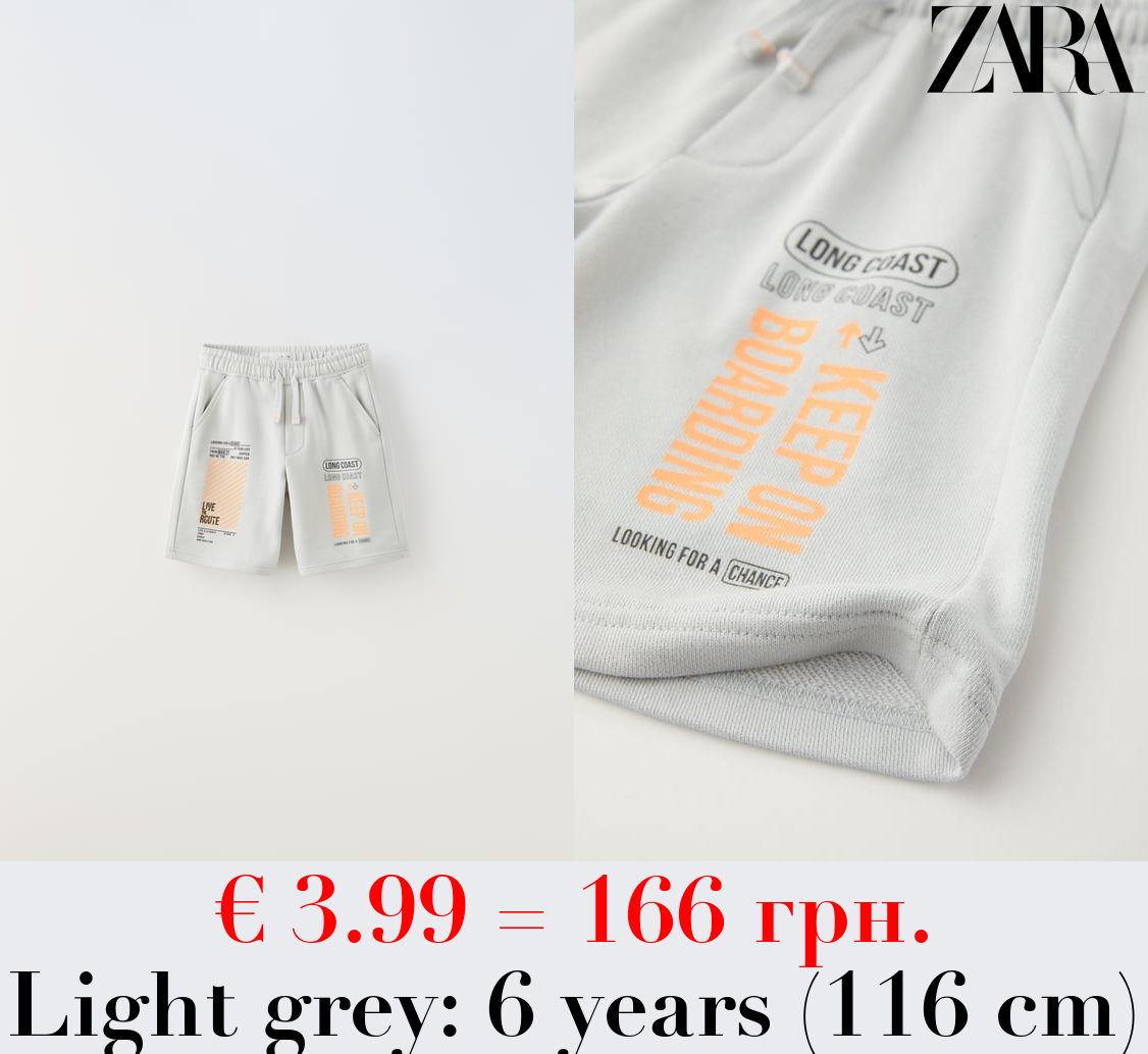 PLUSH BERMUDA SHORTS WITH NEON SLOGANS