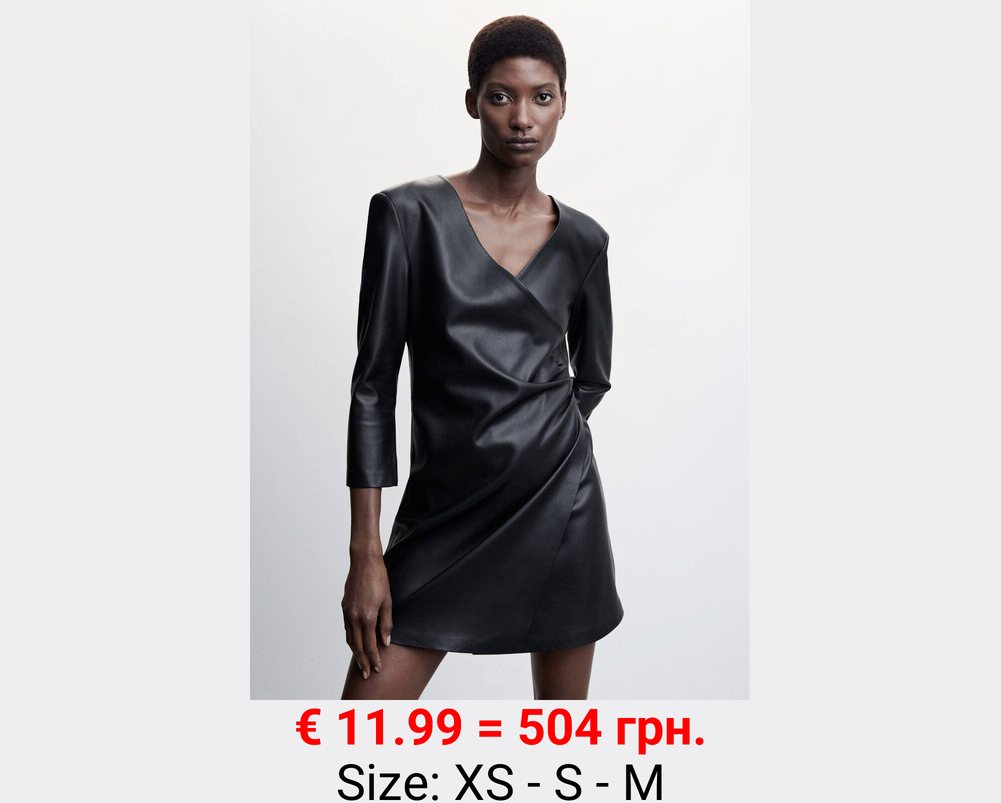 Vestido cruzado efecto piel