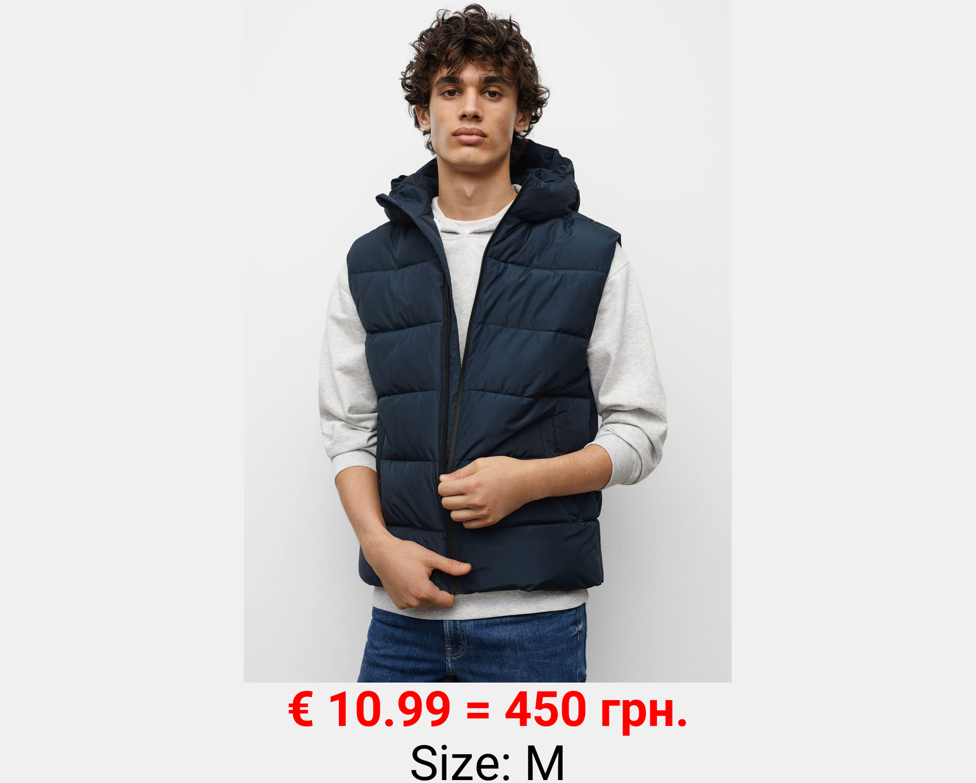 Chaleco capucha plumas