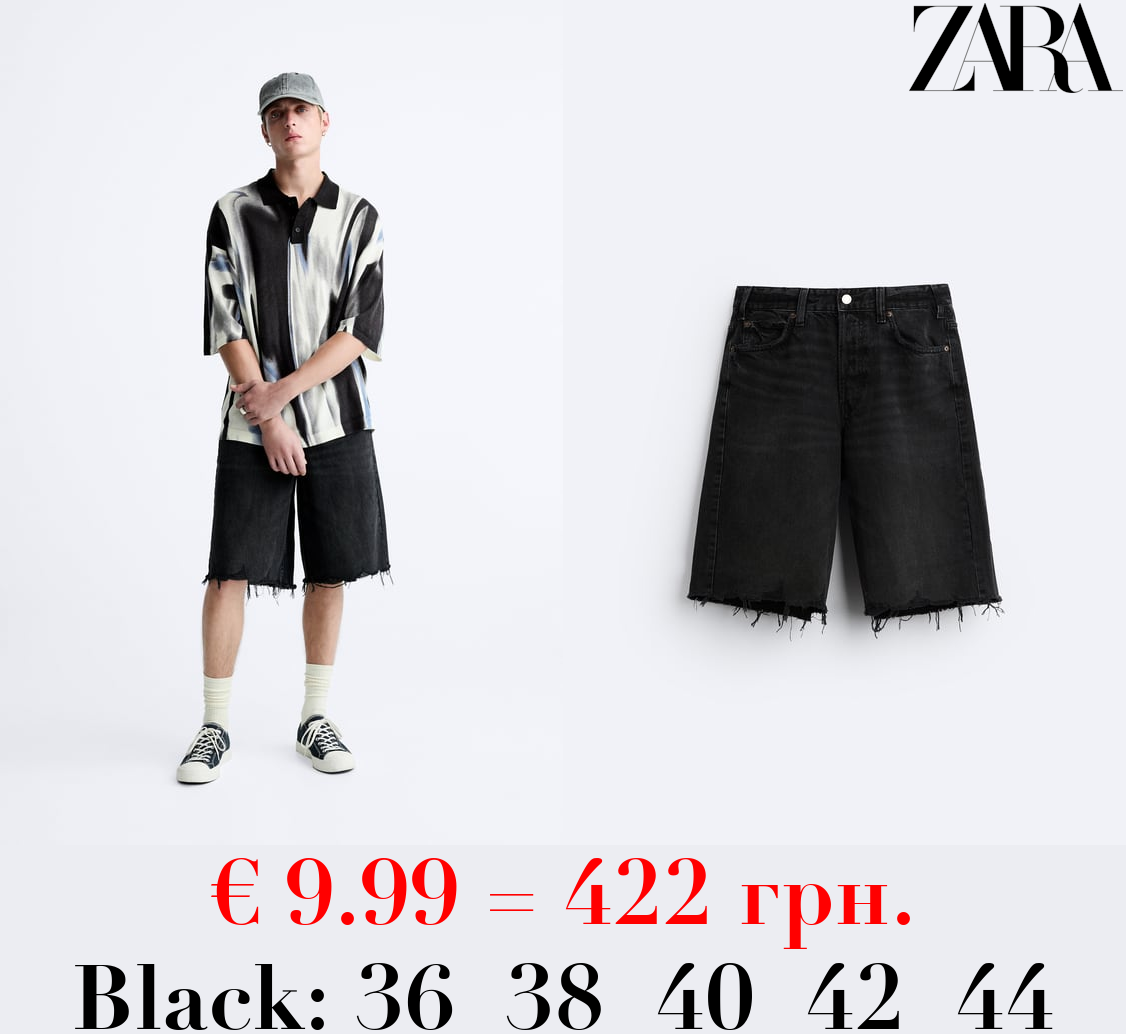 RELAXED FIT DENIM BERMUDA SHORTS