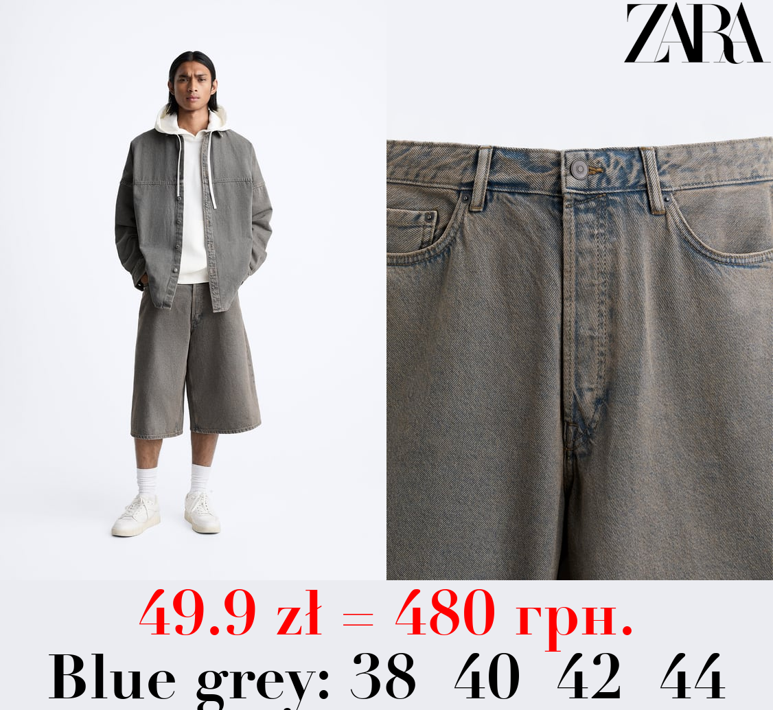 OVERDYED DENIM BERMUDA SHORTS