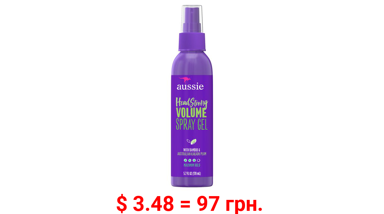 Aussie Headstrong Volume Spray Gel, Maximum Hold, 5.7 fl oz