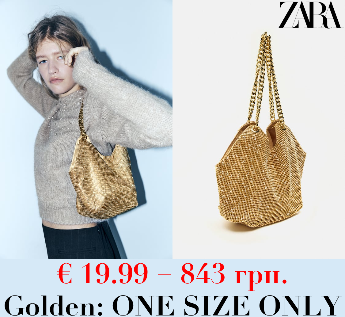 MINI TOTE BAG WITH RHINESTONES