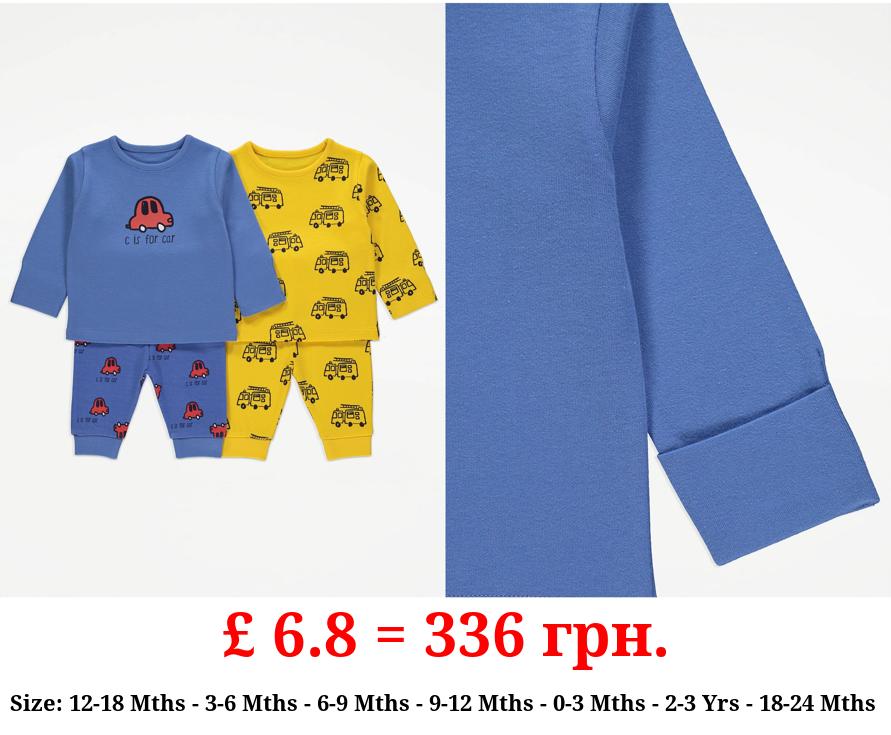 Bright Vehicle Pyjamas 2 Pack