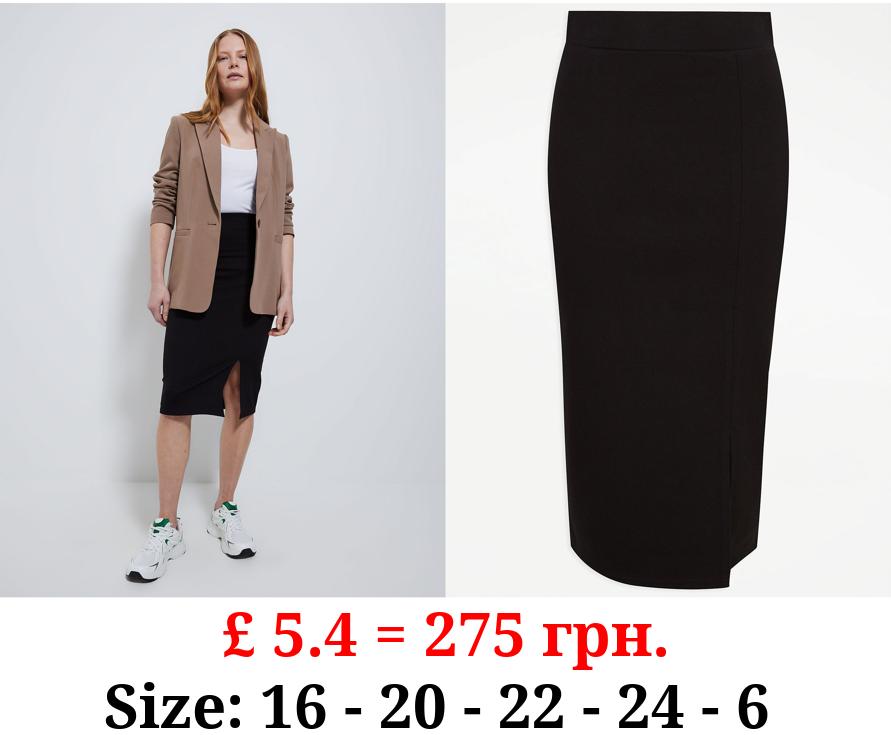 Black Ponte Pencil Skirt