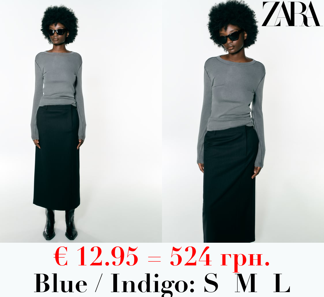 RIBBED LONG SLEEVE T-SHIRT