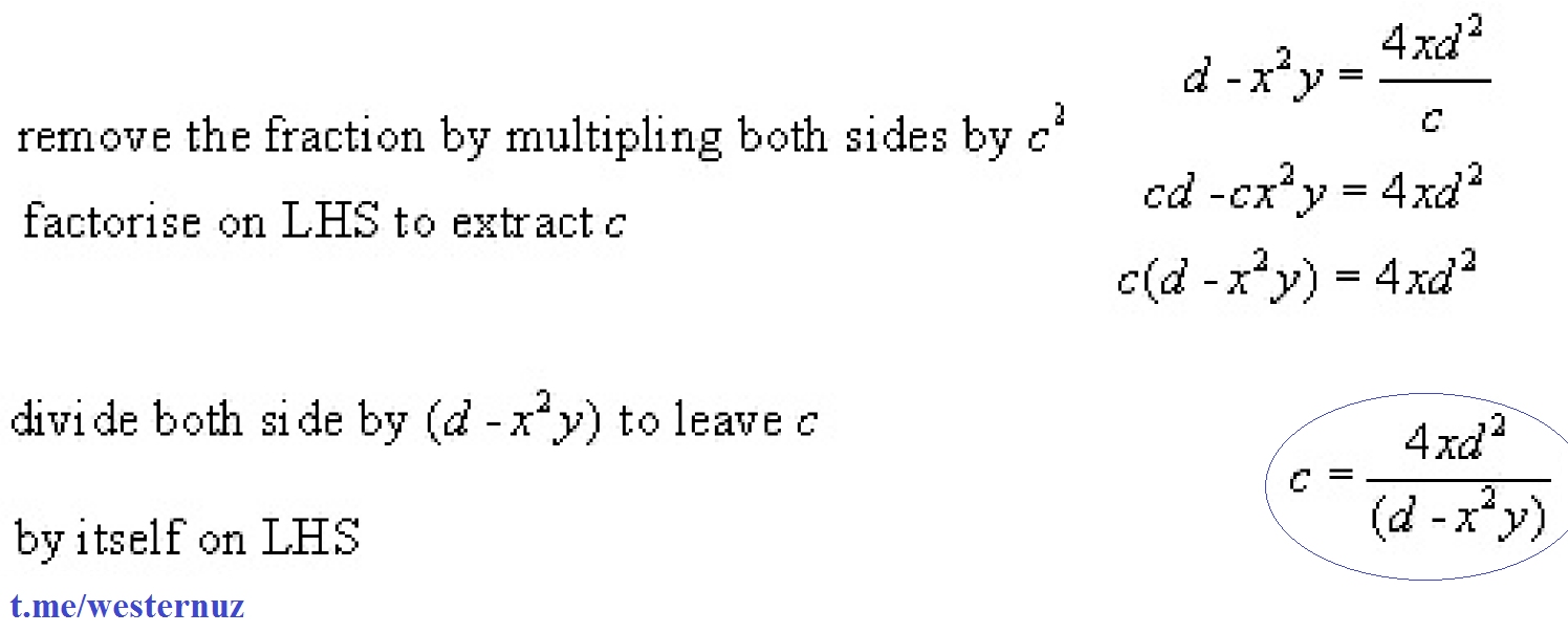 Revision Changing The Subject Of A Formula Telegraph