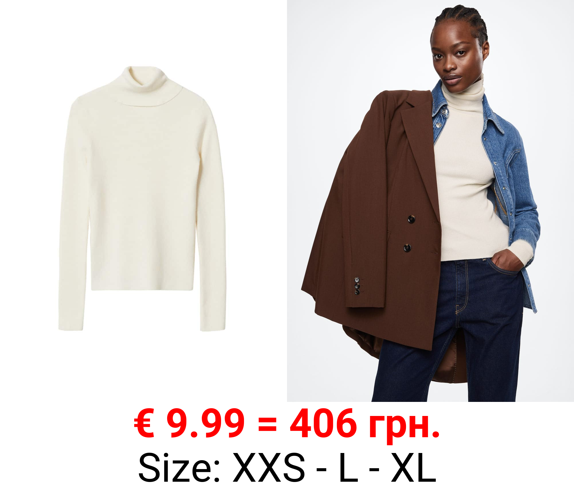 jersey canalé cuello vuelto