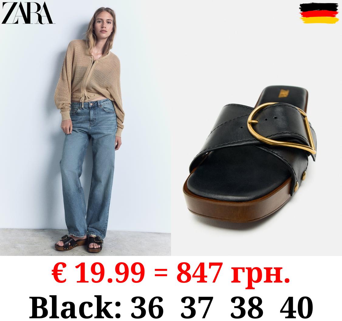 MINI LEATHER WEDGE SANDALS