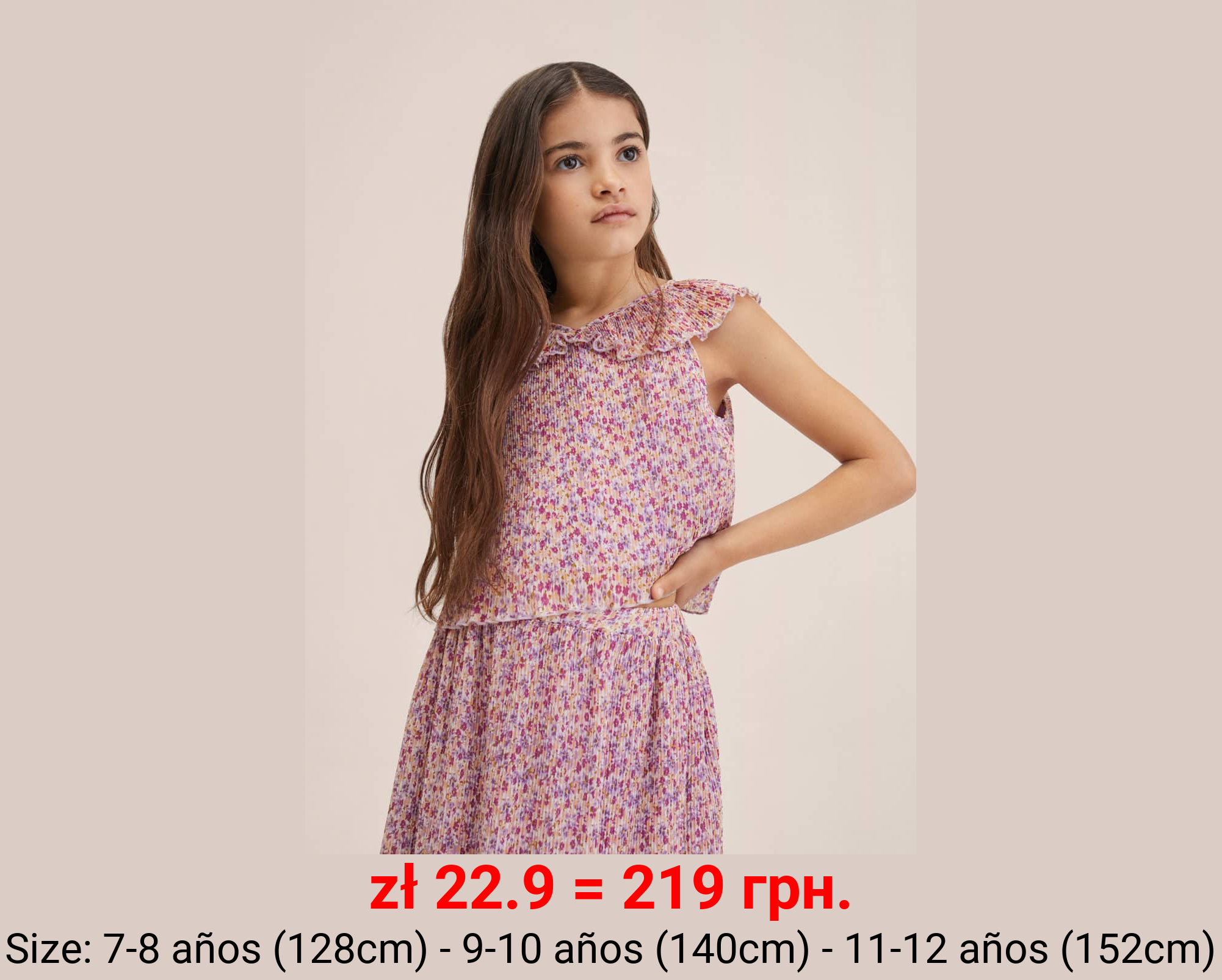 Falda plisada floral