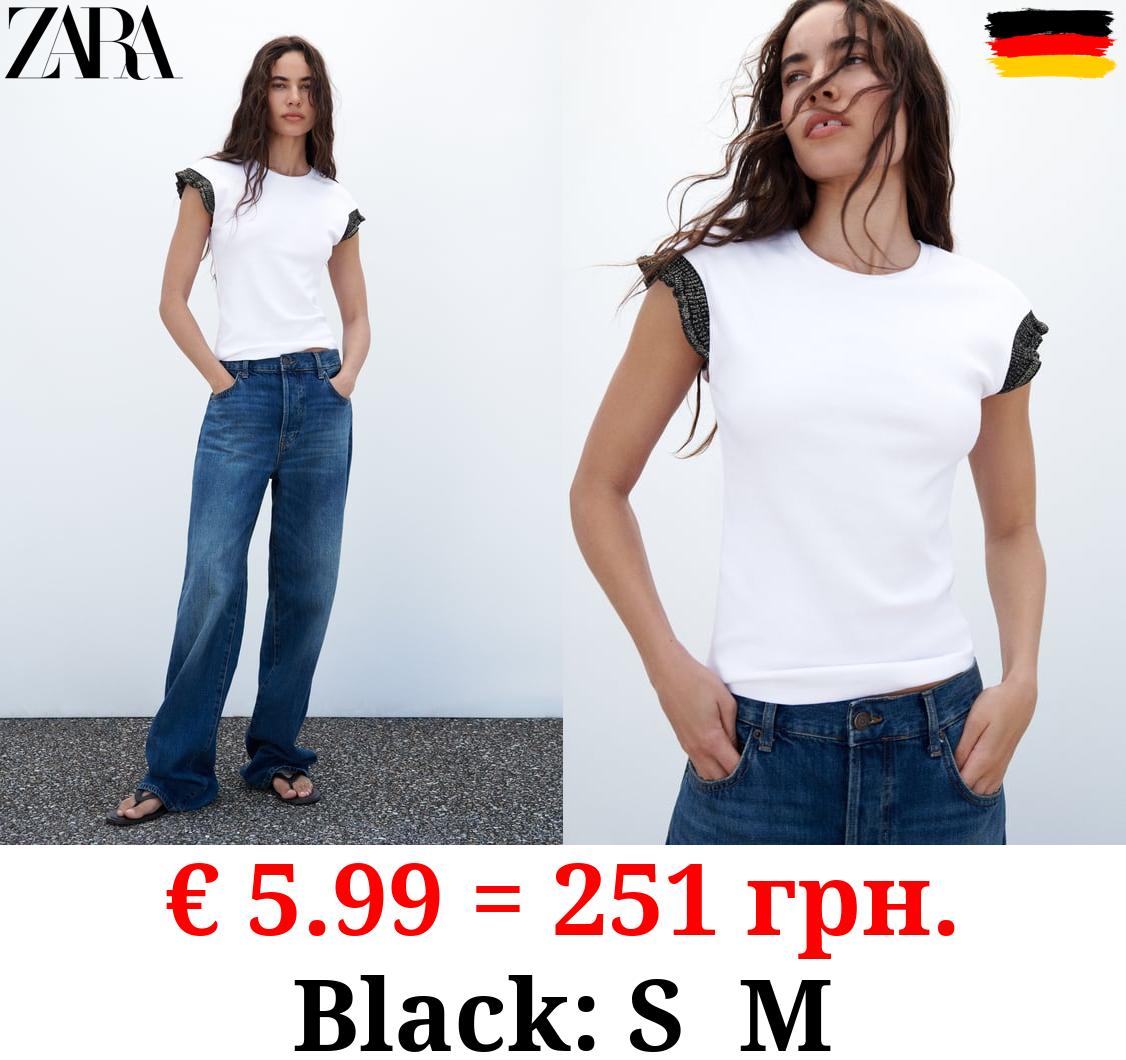 EMBELLISHED TRIM T-SHIRT