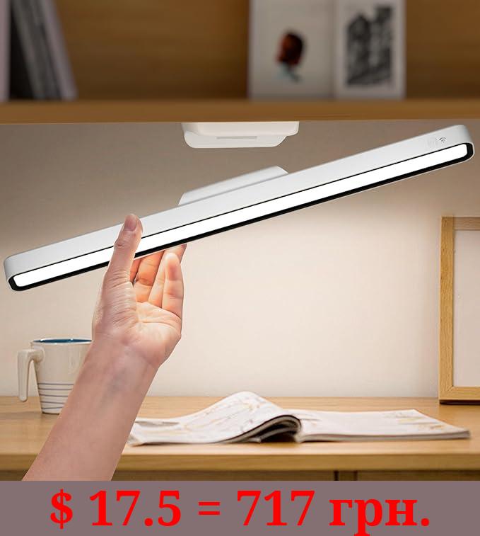 XmnSoly Desk Light Bar 17Inch Long LED Magnetic Light Bar 3600mAh Rechargeable Desk Lights 3 Color Modes Dimmable Under Desk Light for Reading, Under Shelf, Wall, Workshop