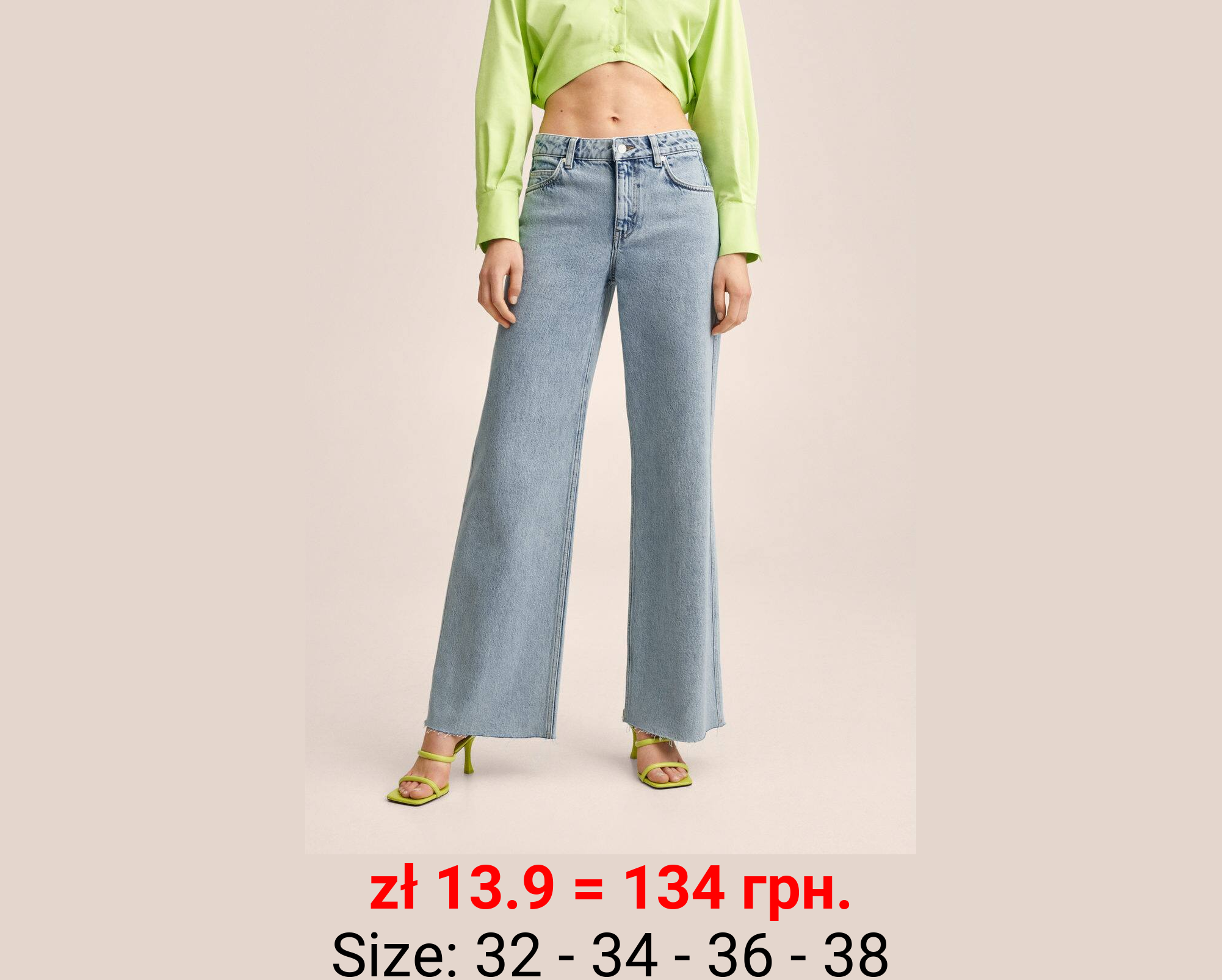 Vaqueros wideleg tiro medio