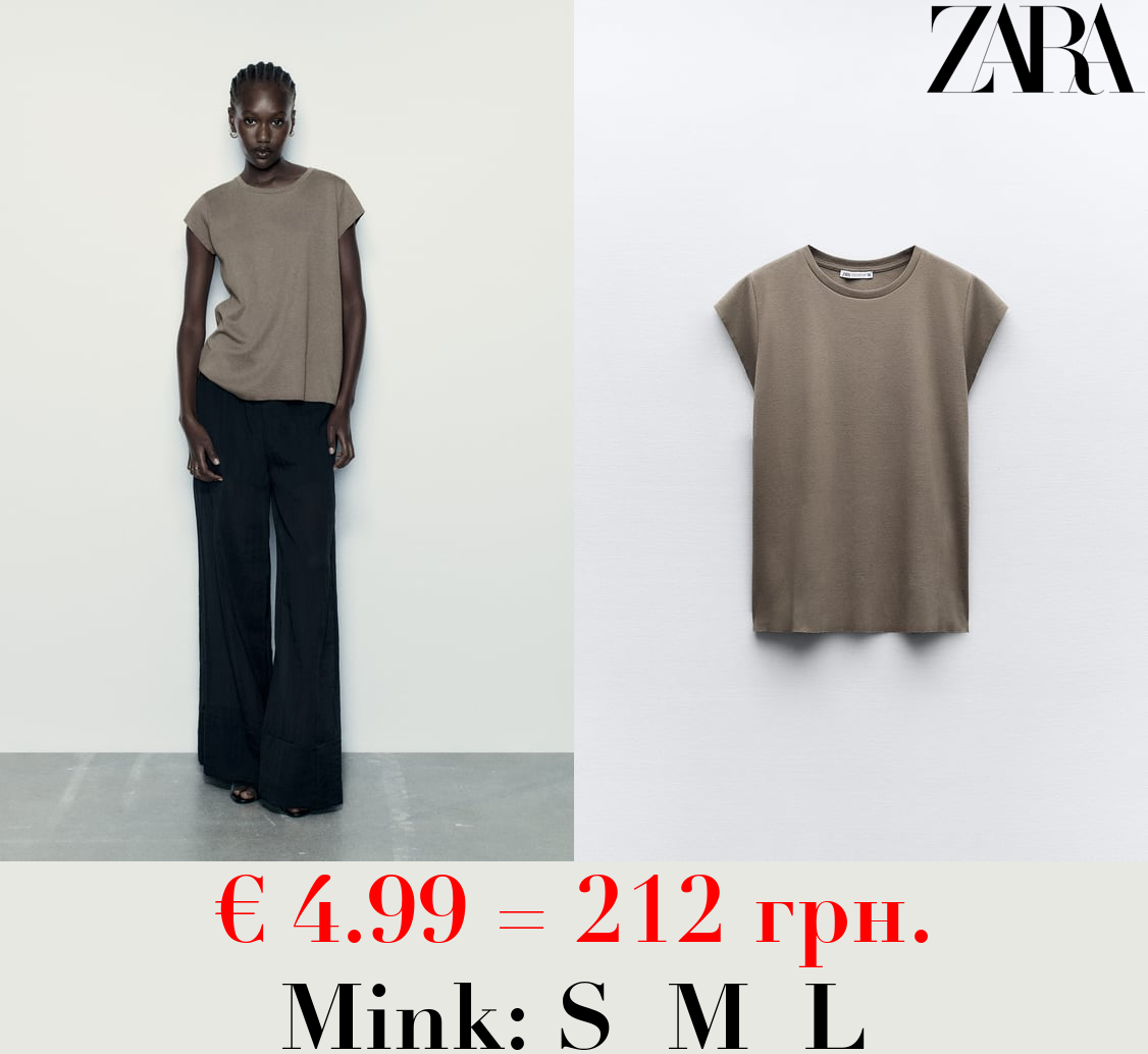 RIBBED LIGHTWEIGHT COTTON T-SHIRT