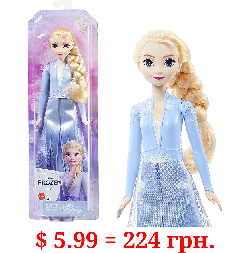 Mattel Disney Princess Dolls, Elsa Posable Fashion Doll with Signature Clothing and Accessories, Mattel Disney's Frozen 2 Movie Toys