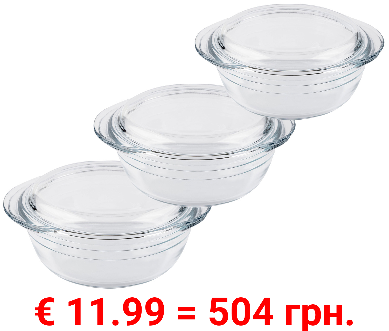 O'Cuisine Kasserollen-Set, mit Deckel, 3-teilig