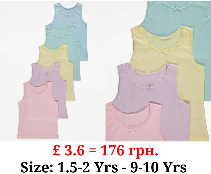 Pastel Basic Vests 5 Pack