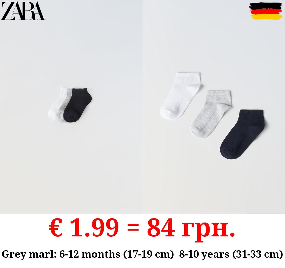 THREE-PACK OF BASIC ANKLE SOCKS