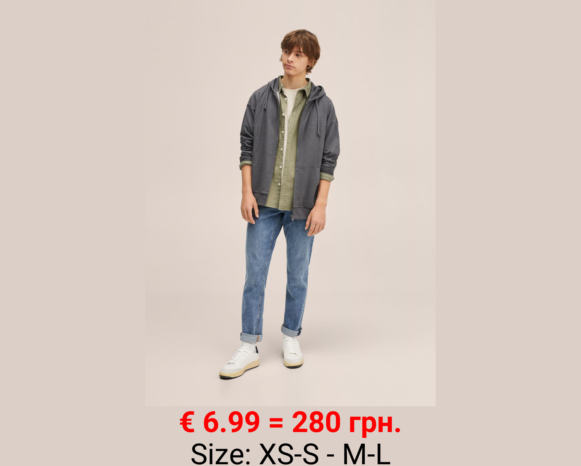 Sudadera capucha cremallera