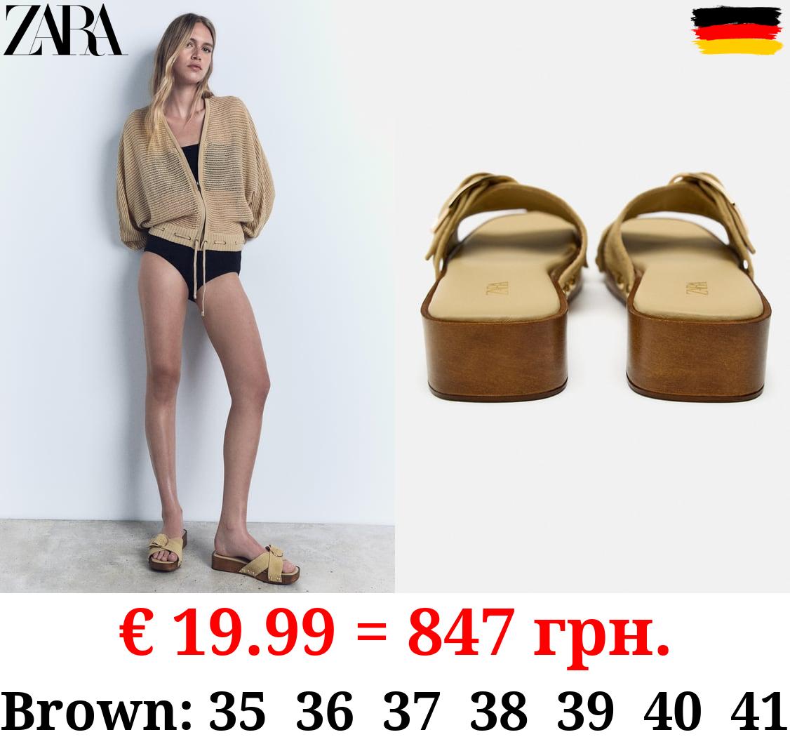 MINI LEATHER WEDGE SANDALS