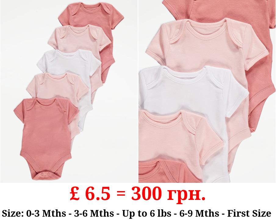 Assorted Pink Bodysuits 5 Pack