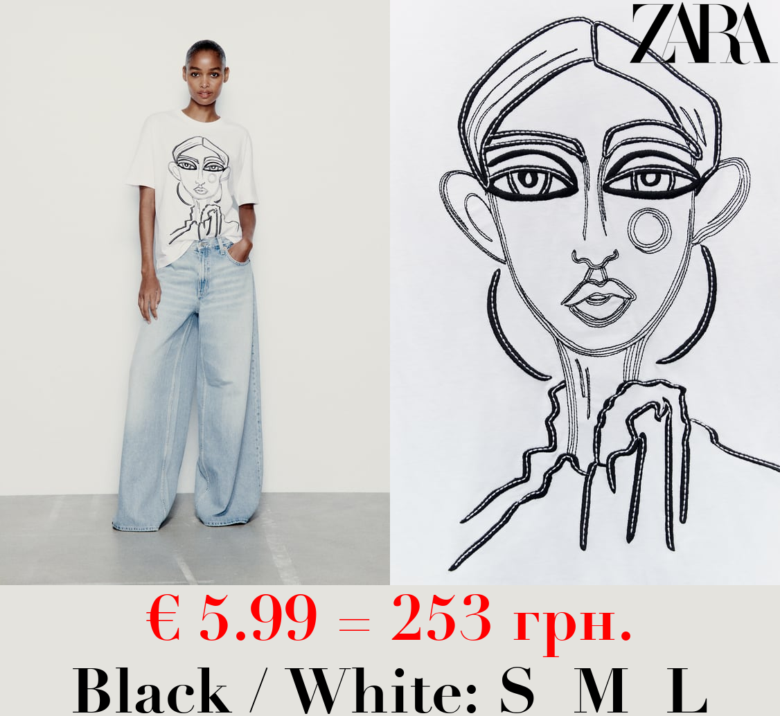 EMBROIDERED GIRL T-SHIRT