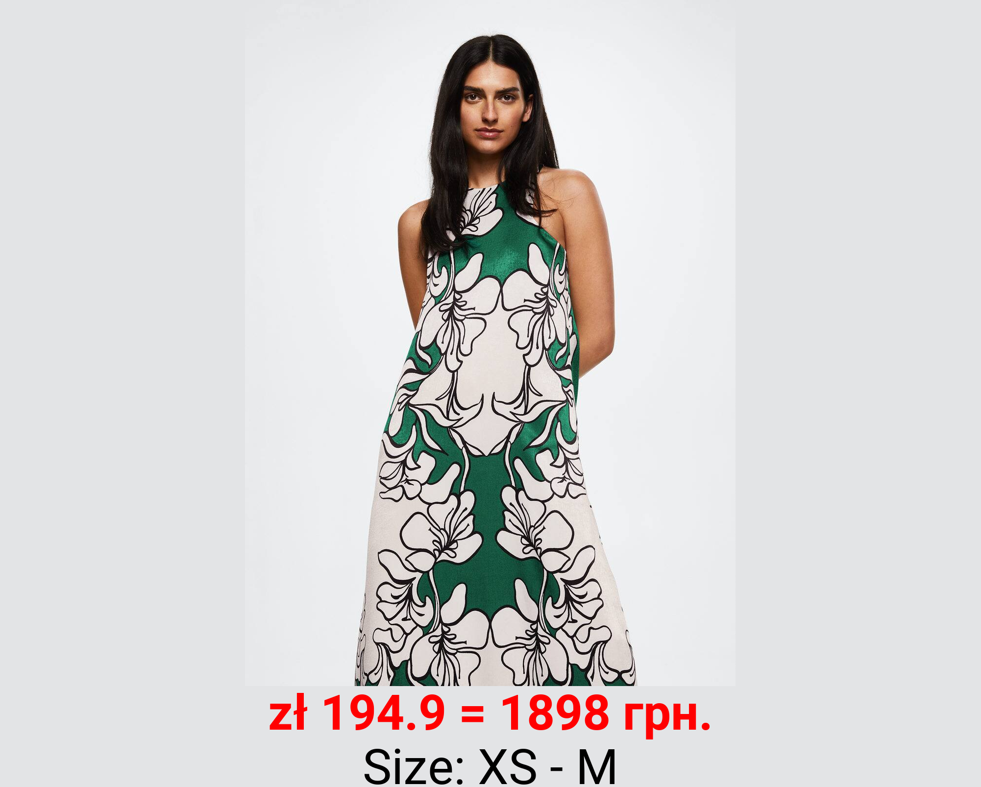 Vestido floral satinado