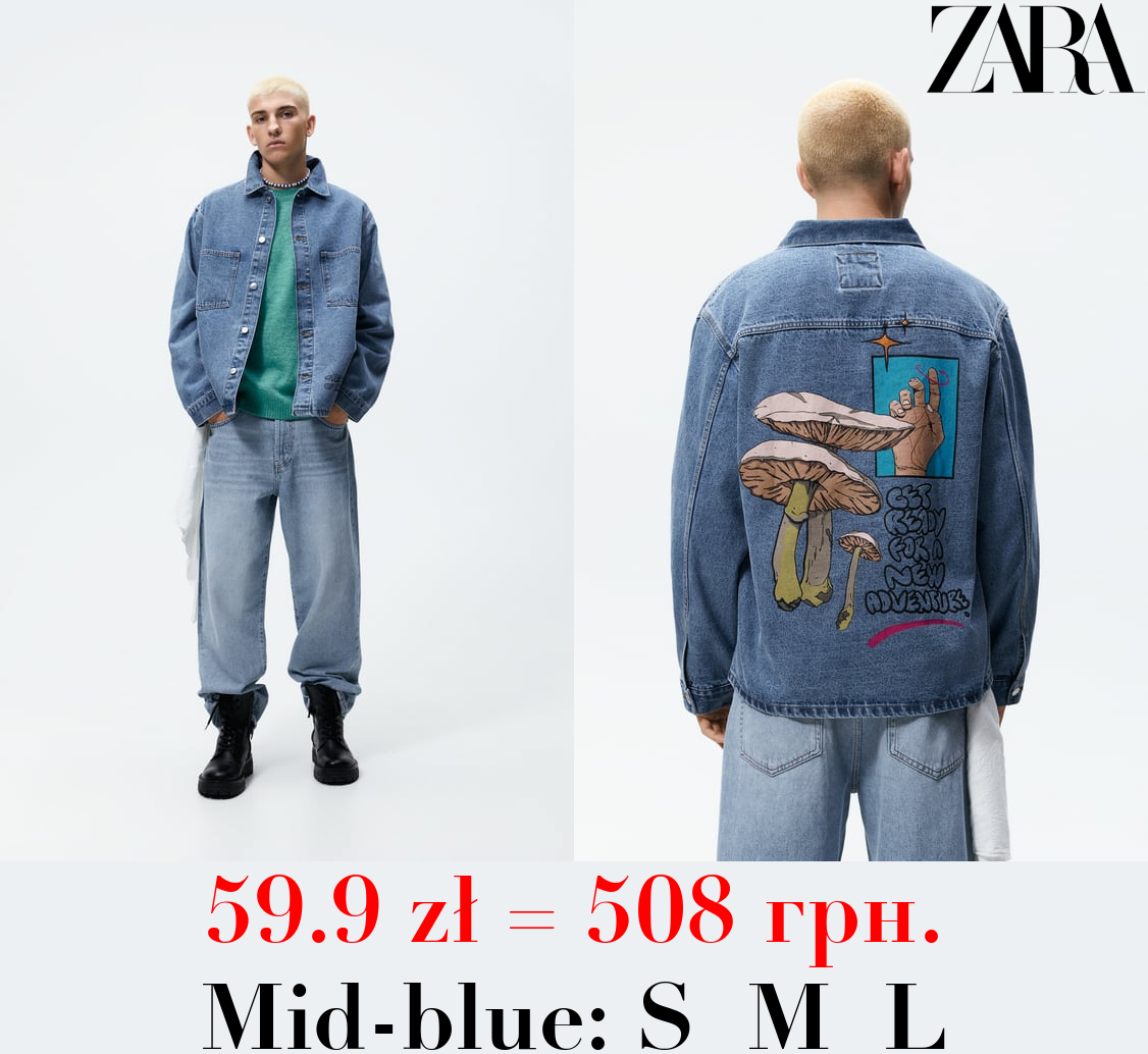 PRINTED DENIM OVERSHIRT