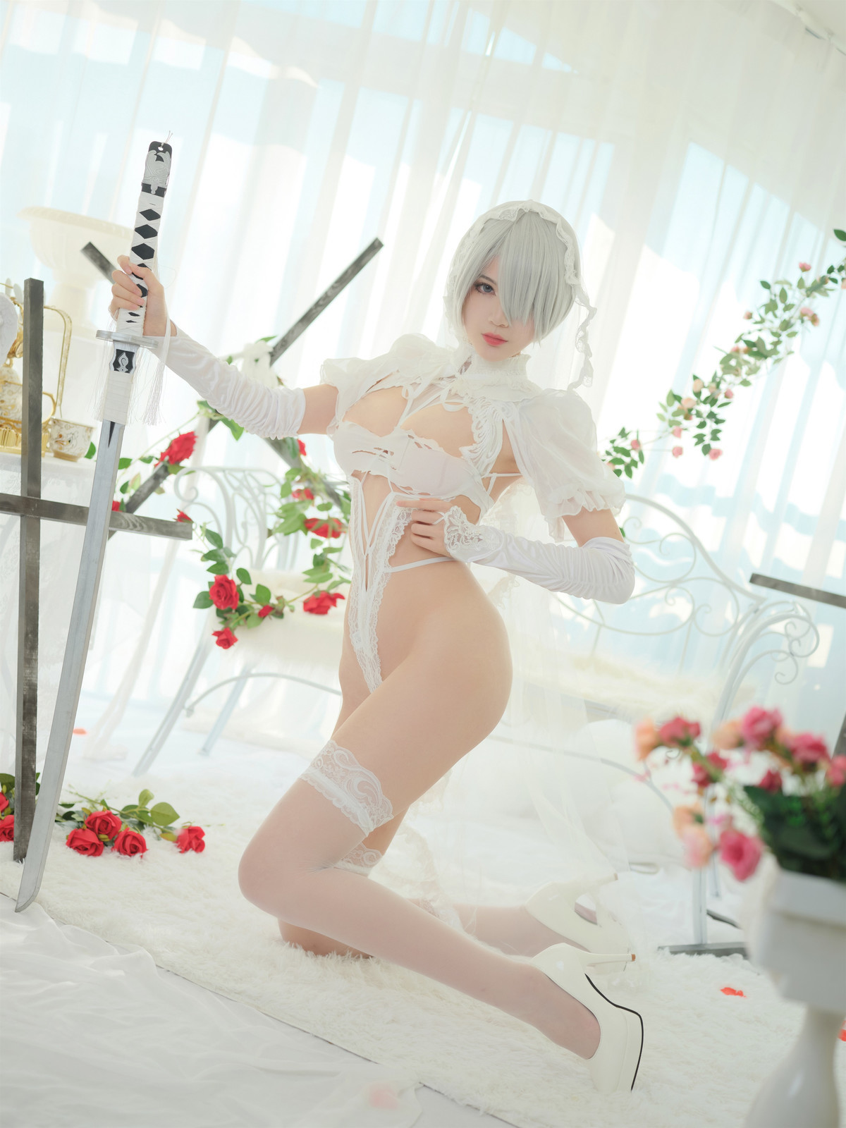 Cosplay 一米八的大梨子 2B Bride 8