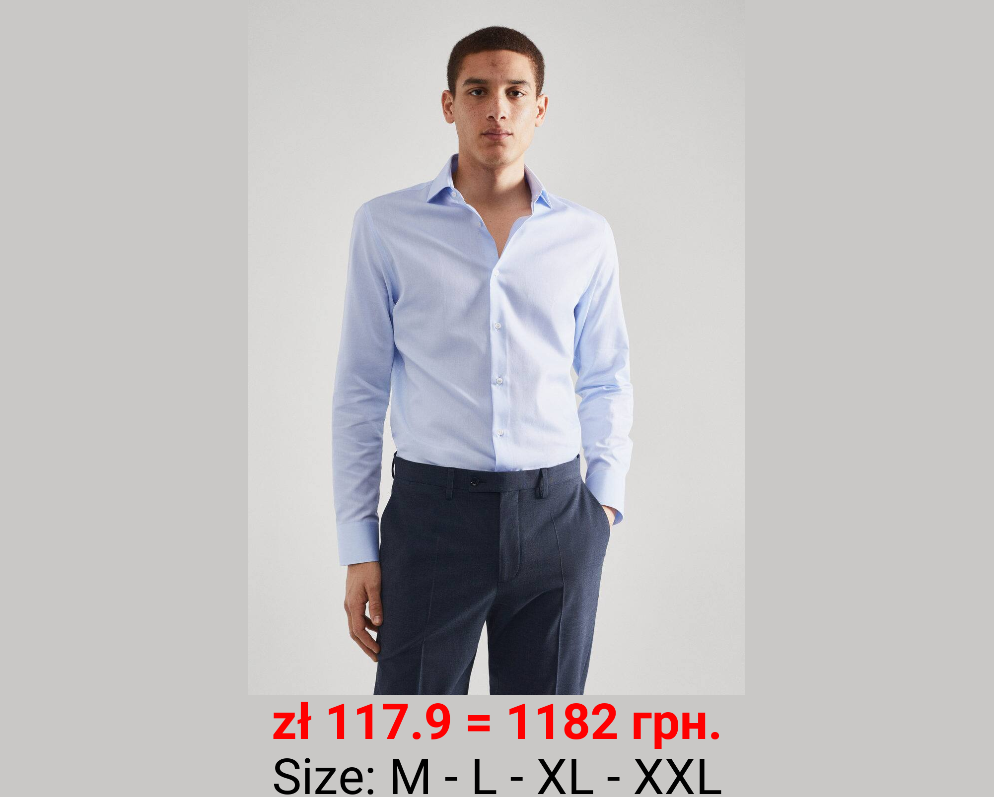 Camisa traje slim fit algodón