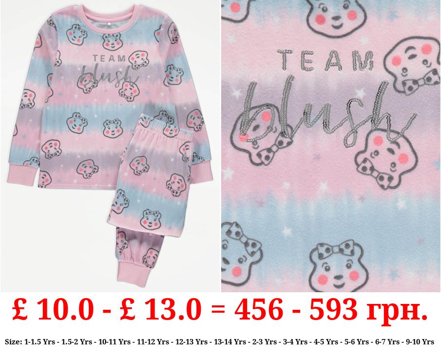 Children In Need Blush Tie Dye Fleece Pyjamas