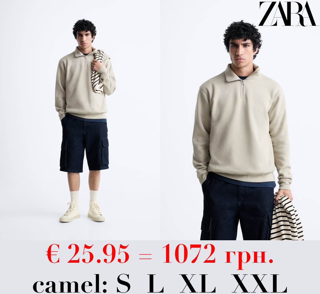 SWEATSHIRT WITH ZIP COLLAR
