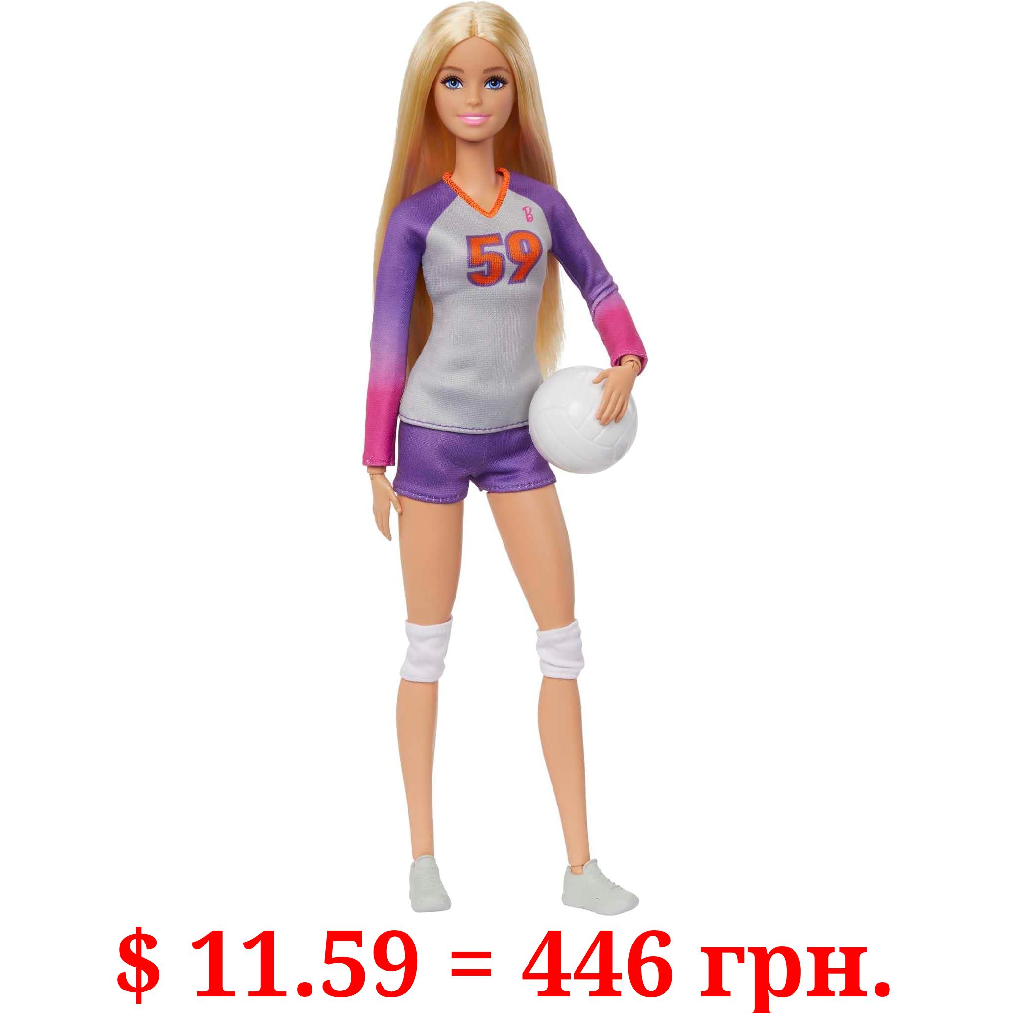 Barbie Doll & Accessories, Made to Move Career Volleyball Player Doll with Uniform and Ball
