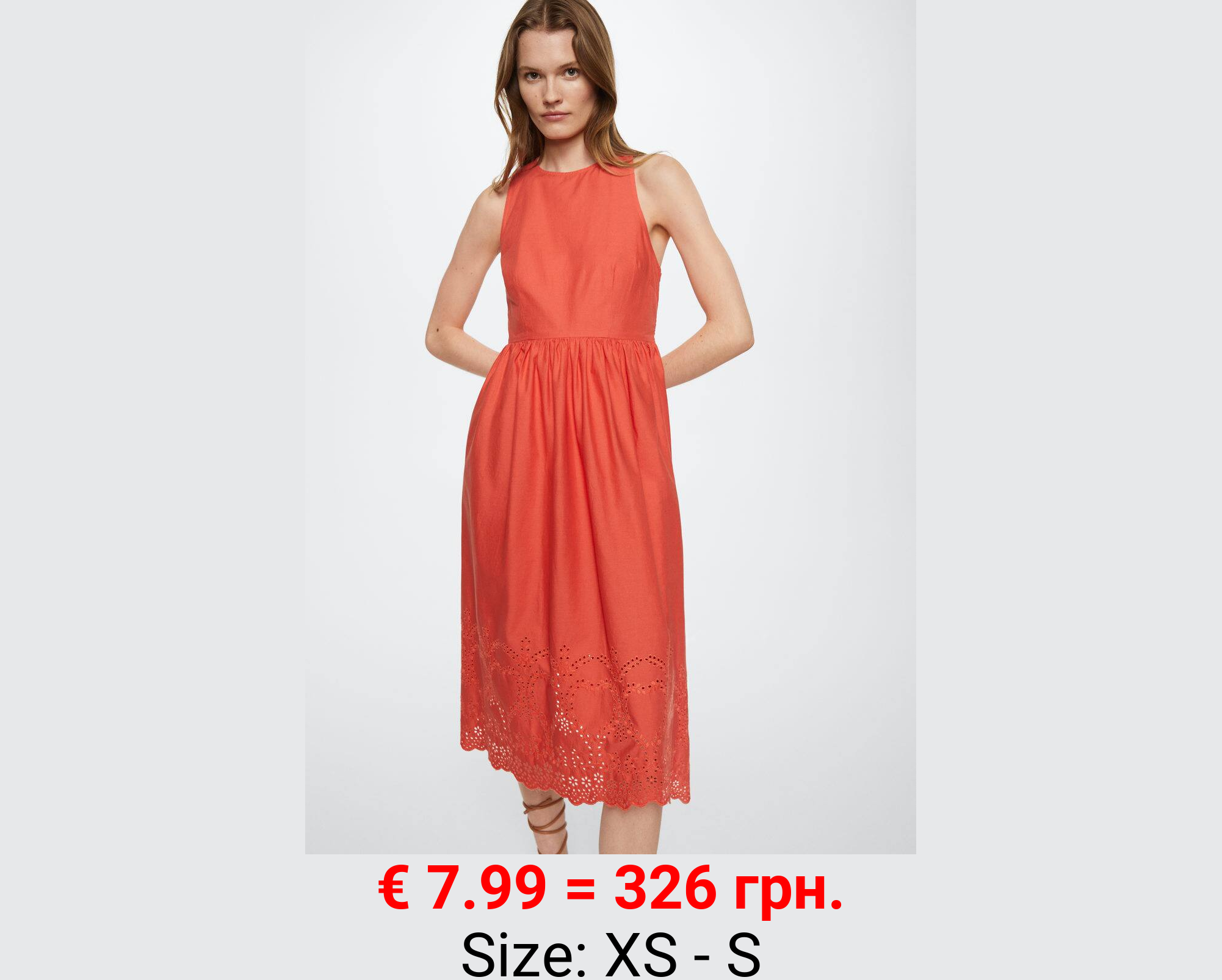 Vestido bordado algodón