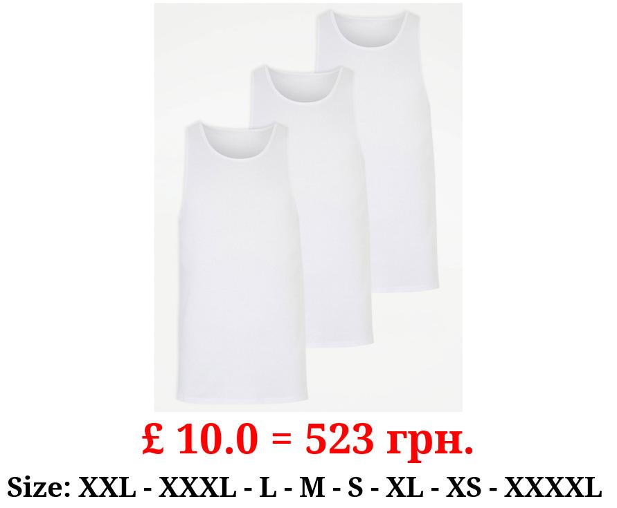 White Plain Vests 3 Pack