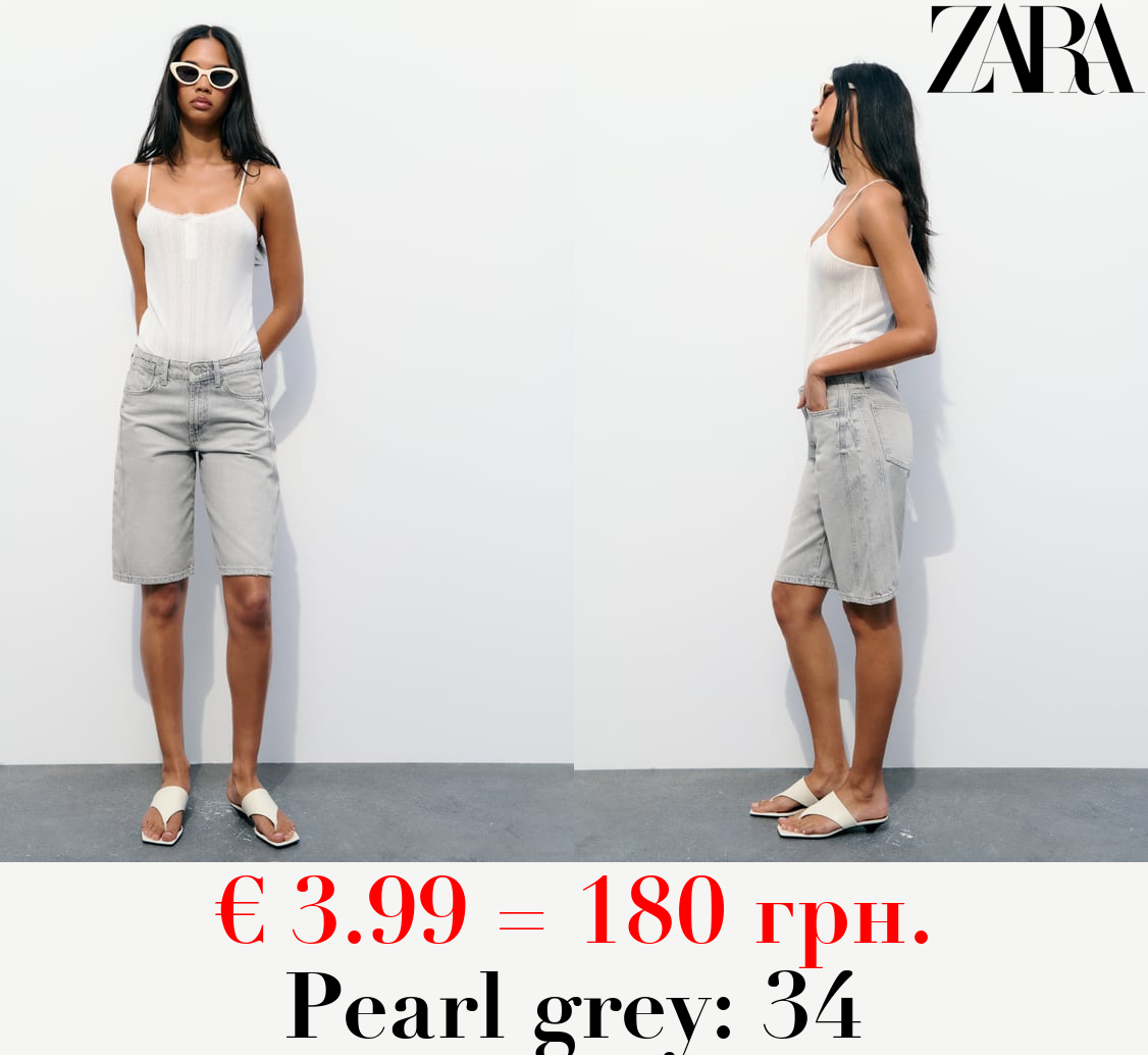 TRF HIGH-WAIST DENIM BERMUDA SHORTS