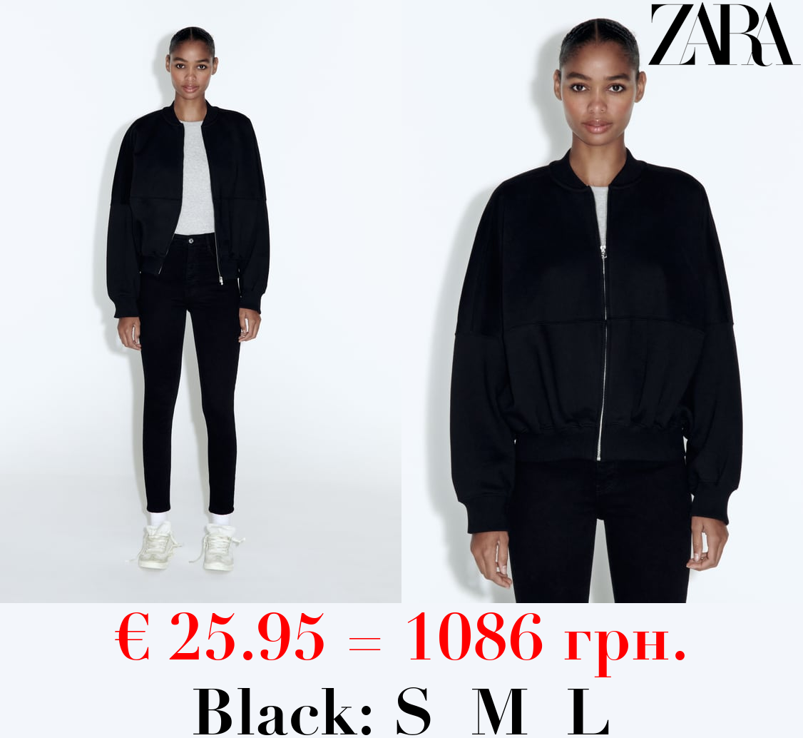 BOMBER SWEATSHIRT WITH ZIP